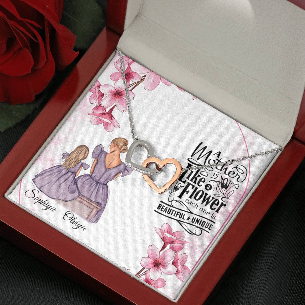 To My Beautiful Mom, Mother Gift Jewelry, Gift For Mother From Daughter, Necklace Gift For Mom, Gift Thank You Mom, Interlock Heart #0516