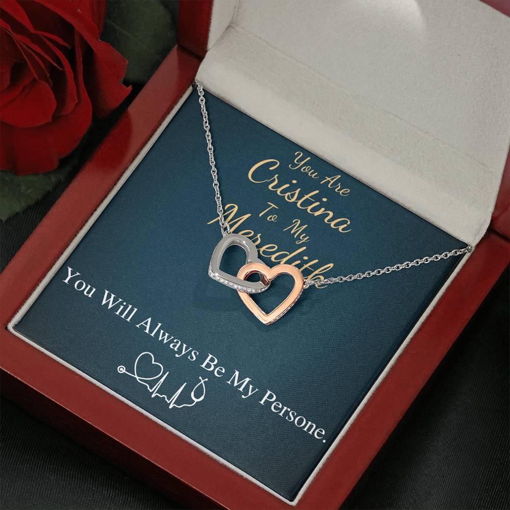 You Are The Cristina To My Meredith Necklace, Grey's Anatomy, Best Friend Gift, Grey Anatomy Gift, My Person Necklace, Linked Heart #0579