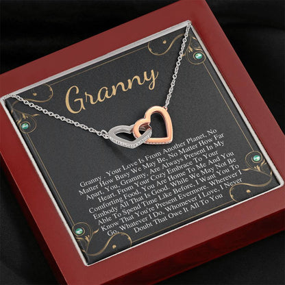 Gift For Granny Necklace, Granny Birthday Gift From Granddaughter/Grandson To Granny Necklace Granny Bday Gift Idea, sInterlock Hearts #0500