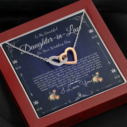 Interlocking Heart, Gift For Daughter In Law On Her Wedding, Daughter In Law Gift Wedding Jewelry For Bride Jewelry From Mother In Law #0077
