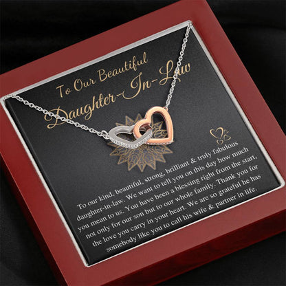 Daughter-In-Law Gift Necklace: Wedding Gift, Jewelry From Mother-In Law, Gift for Bride Linked Heart Necklace, Necklace For Bride  #0079