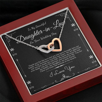 Interlocking Heart, Gift For Daughter In Law On Her Wedding, Daughter In Law Gift Wedding Jewelry For Bride Jewelry From Mother In Law #0080
