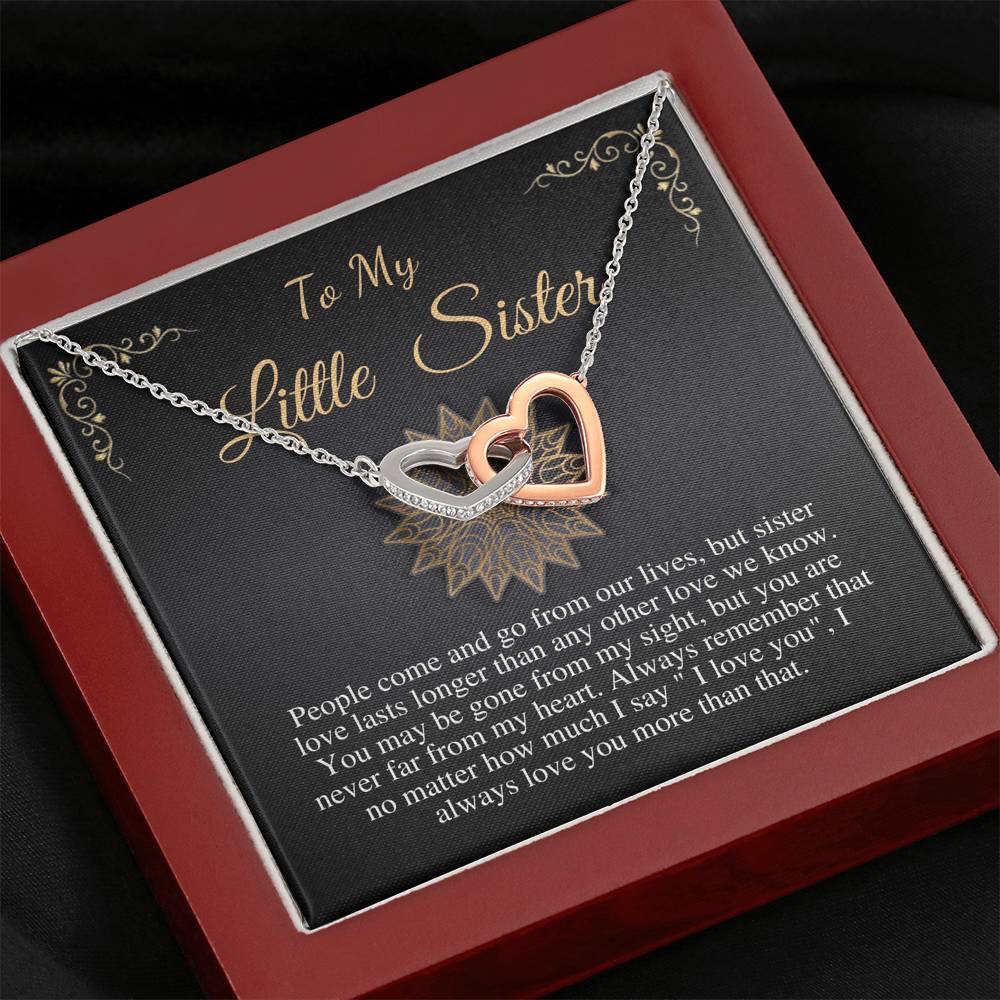 Sister Necklace, Gift For Big Sister, Gift From Brother/Sister, Brother And Sister Gift, Little Sister Birthday Gift, Linked Heart #0540