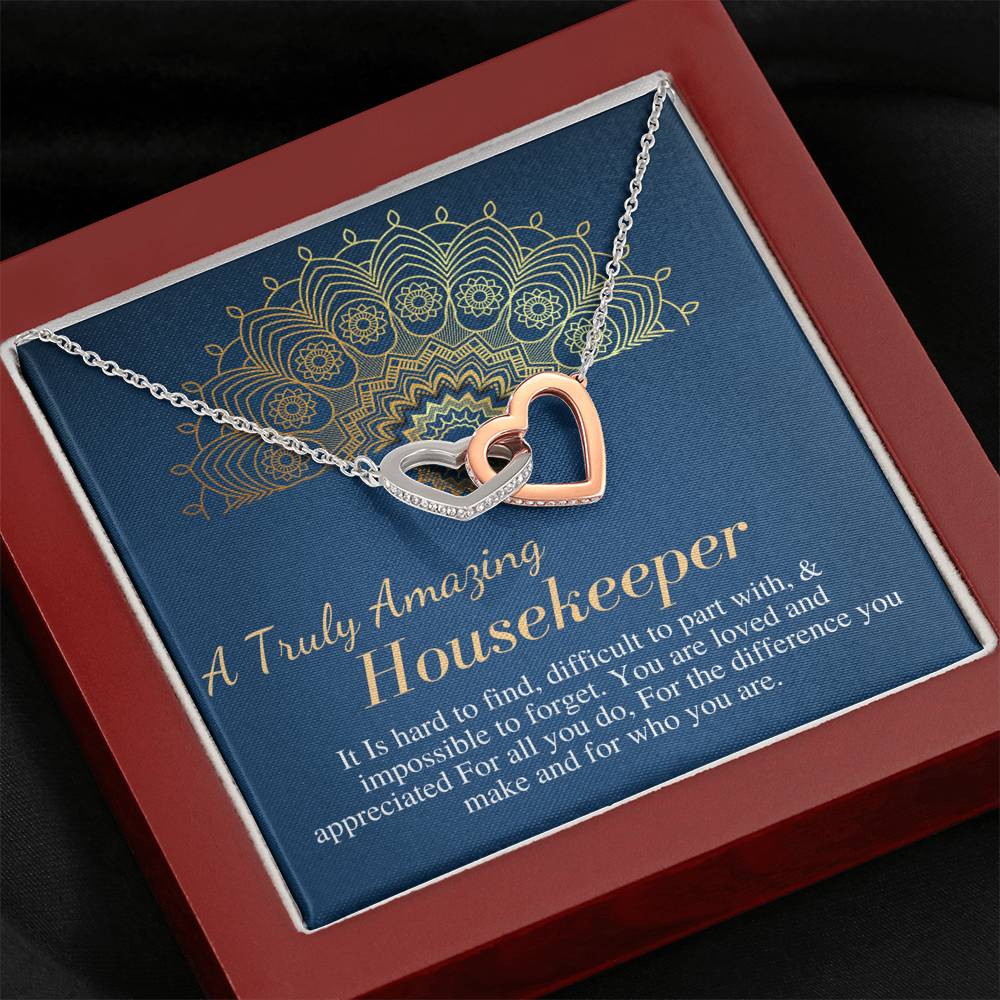 Housekeeper Gift | Leaving Gift for Housekeeper | Housekeeper Appreciation Gift | A Truly Amazing Housekeeper Gift Necklace |Christmas #0747