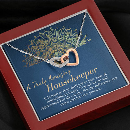 Housekeeper Gift | Leaving Gift for Housekeeper | Housekeeper Appreciation Gift | A Truly Amazing Housekeeper Gift Necklace |Christmas #0747