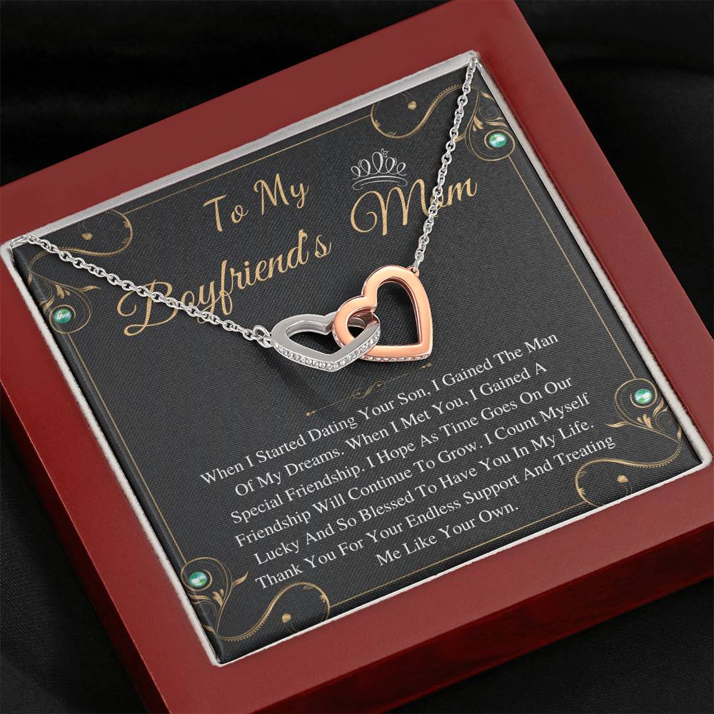 Boyfriends Mom Gift, Boyfriend Mom Gift Birthday, BF Mom Necklace, Christmas Gift For Boyfriend Mom, Mother Day's Gift Interlock Heart #0424