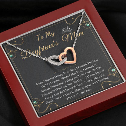 Boyfriends Mom Gift, Boyfriend Mom Gift Birthday, BF Mom Necklace, Christmas Gift For Boyfriend Mom, Mother Day's Gift Interlock Heart #0424