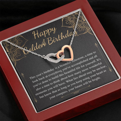 Golden Birthday Gift Necklace, Happy Golden Birthday, Golden Birthday Jewelry,Special Gift,Golden Birthday Present,Link Heart Necklace #0648