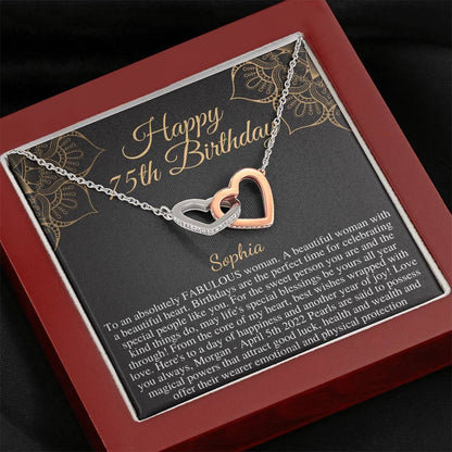75th Birthday Gift for Women, 75 year old birthday gift,75th birthday necklace,gift for 75 year old woman,Mom Friend Aunt Grandma Wife #0663