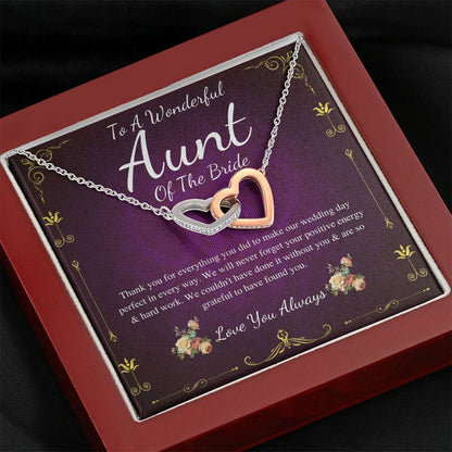 interlocking Heart, Aunt Of The Bride Jewelry Gift, Wedding Gift From Bride And Groom, Bridal Party Thank You Gift, Aunt Wedding Gift #0156