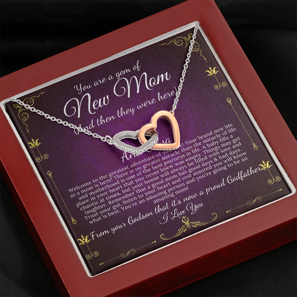 New Mom Gift Jewelry First Time Mom Gift for First Mother's Day Gift For New Mommy Gift For Baby Shower, Interlocking Heart #0262 ana
