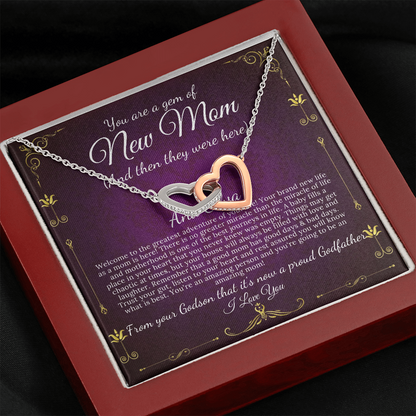 New Mom Gift Jewelry First Time Mom Gift for First Mother's Day Gift For New Mommy Gift For Baby Shower, Interlocking Heart #0262 ana
