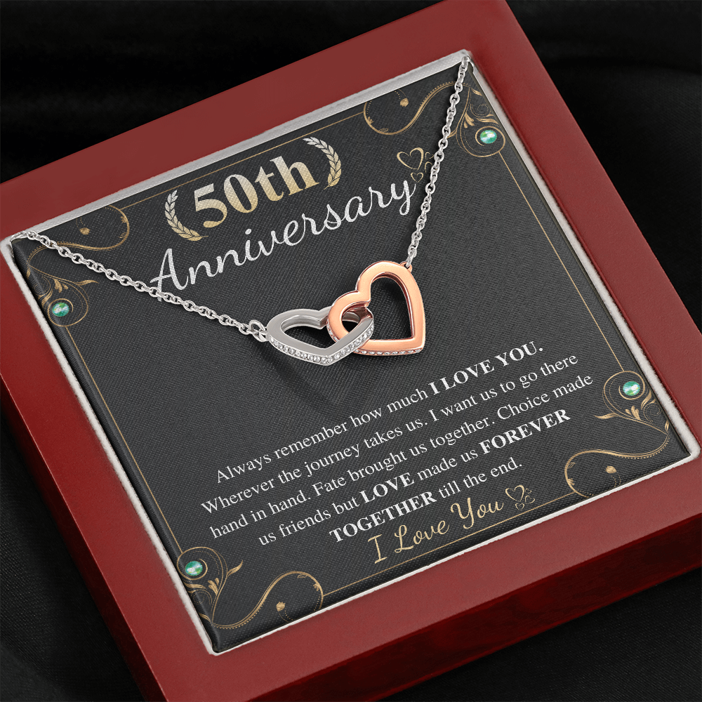50th anniversary interlocking heart