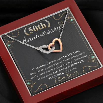 50th anniversary interlocking heart