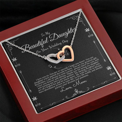 Interlocking Heart, Bride Gift from Mom to Daughter on Wedding Day gift for Daughter on wedding day from Mother to Daughter On Wedding #0062