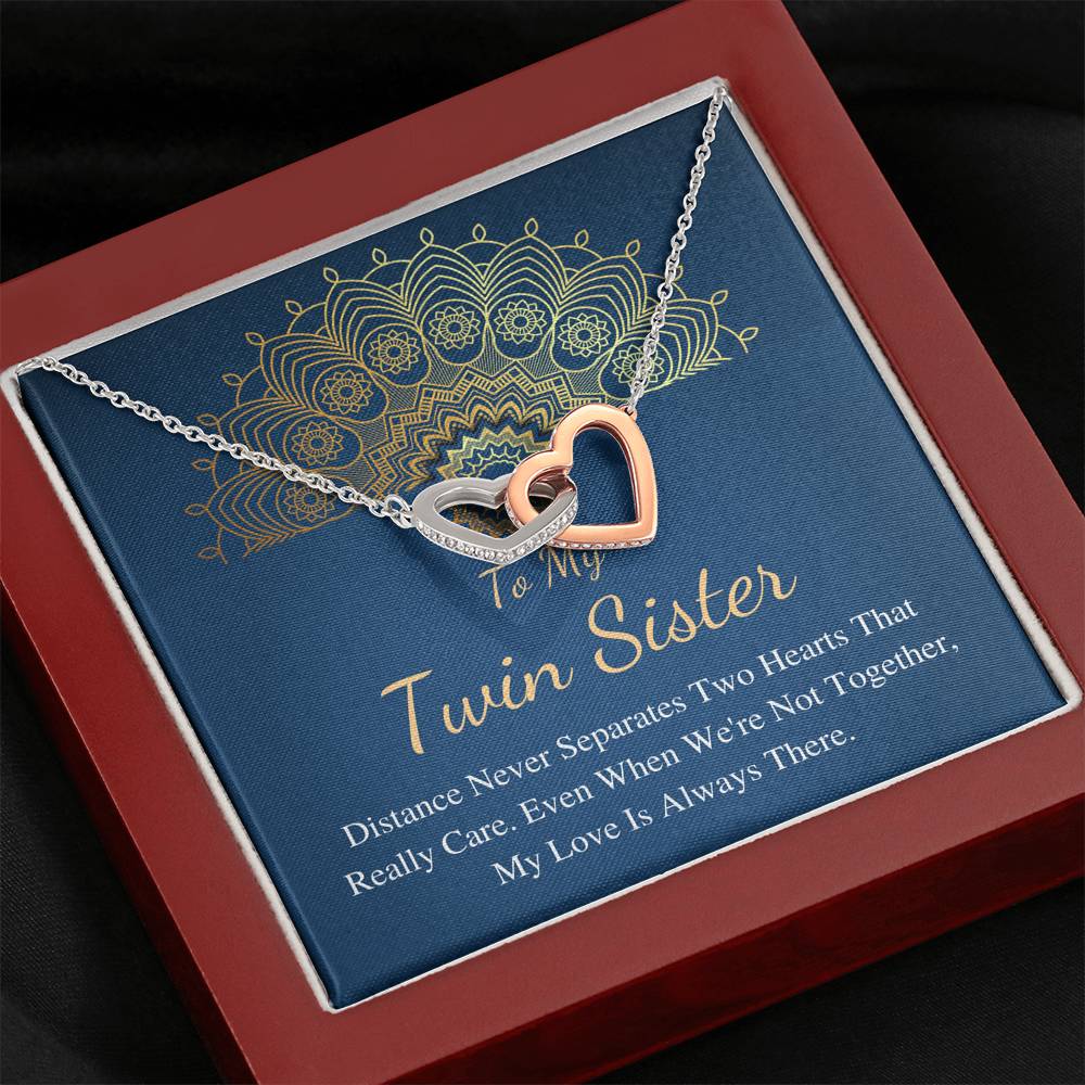 Twin Sister Necklace, Twin Sister Gift, Twin Sister Jewelry, Long Distance Twin Sister,Twin Sister Birthday,Twin Sister Christmas Gift #0553