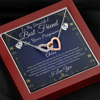 Best Friend Pregnancy Gift For Best Friend Baby Shower Gift For Mom To Be Gift For Expecting Mom Gift Pregnant Friend, Link Hearts #0219 Chloe