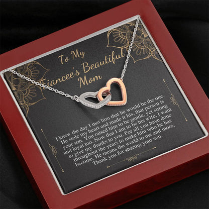 Gift For Fiancée's Mom, Fiancée's Mom Gift ,To My Fiancée's Mom, Mother's Day Gift For Fiancées Mom,Birthday Gift,Interlocking Hearts #0474