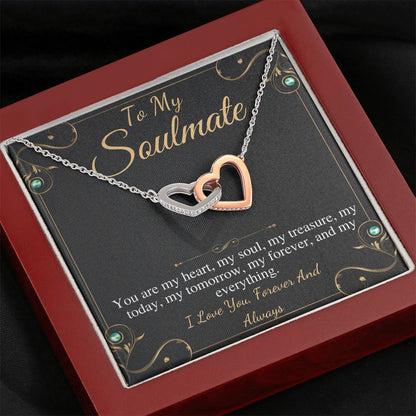 To my soulmate necklace, You are my heart, my soul, forever and always, wife gift, girlfriend gift, Wife Anniversary Gift,Linked Heart #0627
