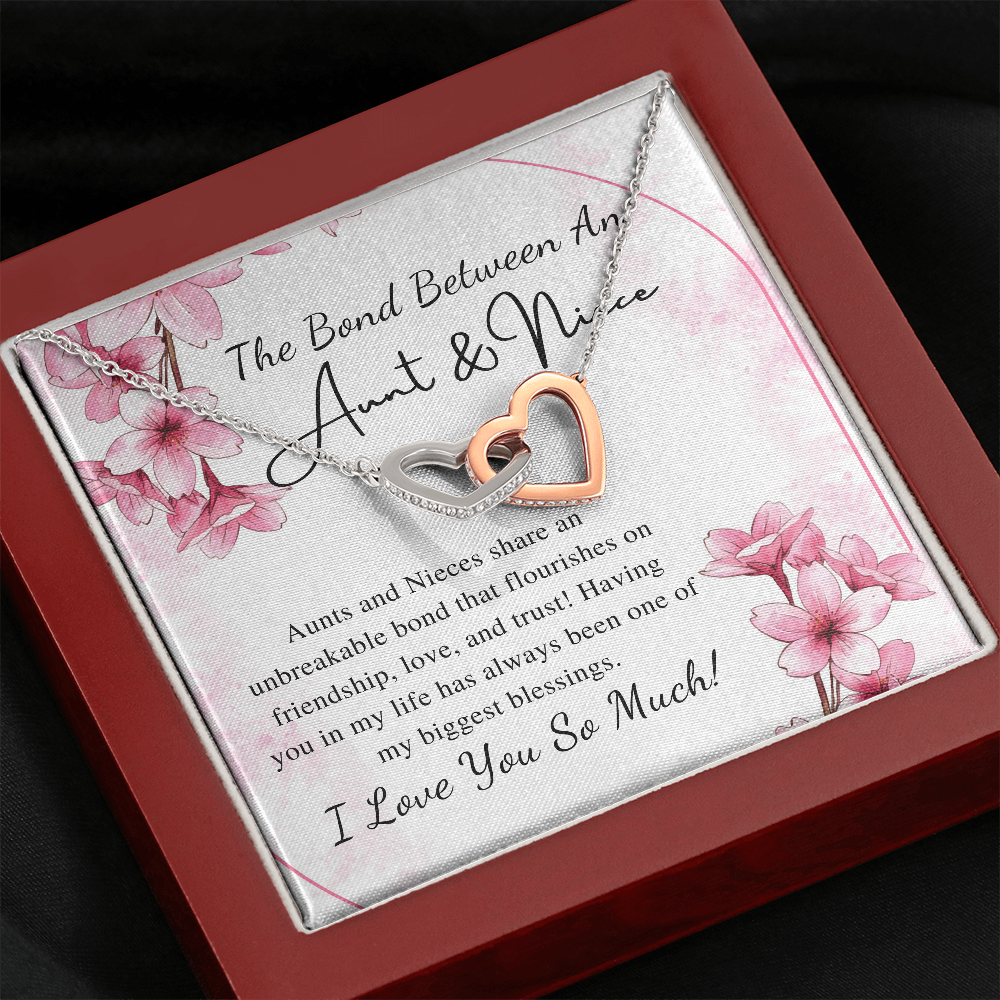 Aunt and Niece Necklace Gift Valentines Day Gift for Aunt Gift for Niece Gift from Aunt from Niece Two Connected Heart Birthday Necklace