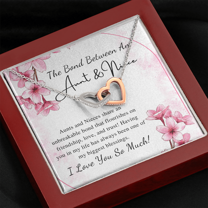 Aunt and Niece Necklace Gift Valentines Day Gift for Aunt Gift for Niece Gift from Aunt from Niece Two Connected Heart Birthday Necklace