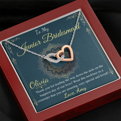 Necklace Gift for Junior Bridesmaid ,Junior Bridesmaid Gift Necklace Personalized Flower Girl  Gift for jr Bridesmaid Jewelry, gift for her