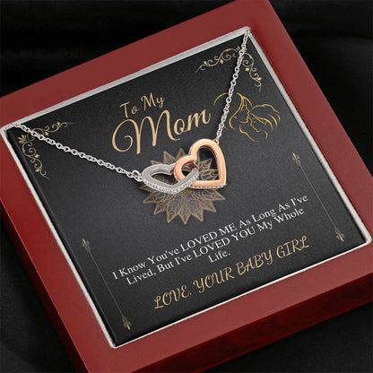 Christmas Gift For Mom, Mom Christmas Gift, Gift From Daughter, Mom Gift, Necklace For Mom,From Son,Mom Birthday Gift Interlock Hearts #0489