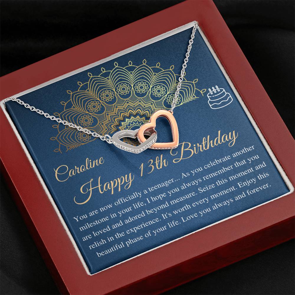 13th Birthday Girl Gift, Teen Birthday Gifts, 13th Birthday Jewelry, Thirteenth Birthday necklace, Gift for 13 year old, Message card #0684