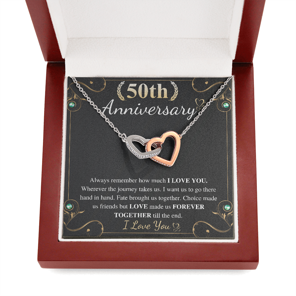 50th anniversary interlocking heart