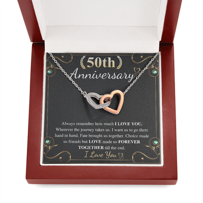 50th anniversary interlocking heart