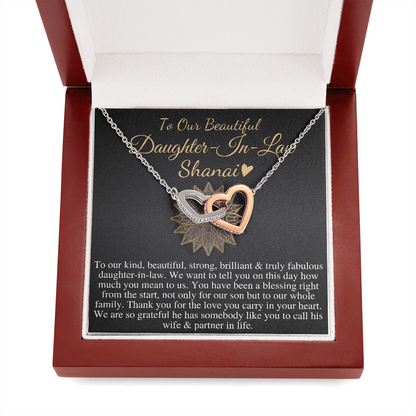 To Our Daughter-In-Law Gift On Wedding Day, Future Daughter In Law Wedding Gift, Bride Gift From Mother & Father In Law, Linked Heart #0815 shanai