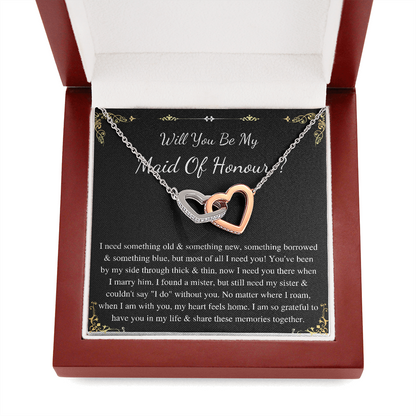 Personalized Maid of Honor Proposal Gift, Will You Be My Maid Of Honor Gift Necklace, gift for maid of Honor Gift, MOH Gift Jewelry