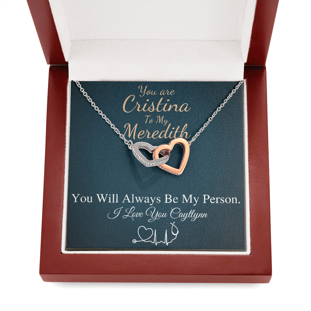 You Are The Cristina To My Meredith Necklace, Grey's Anatomy, Best Friend Gift, Grey Anatomy Gift, My Person Necklace, Linked Heart #0579 caytlynn