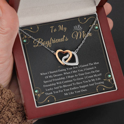 Boyfriends Mom Gift, Boyfriend Mom Gift Birthday, BF Mom Necklace, Christmas Gift For Boyfriend Mom, Mother Day's Gift Interlock Heart #0424