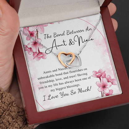 Aunt and Niece Necklace Gift Valentines Day Gift for Aunt Gift for Niece Gift from Aunt from Niece Two Connected Heart Birthday Necklace