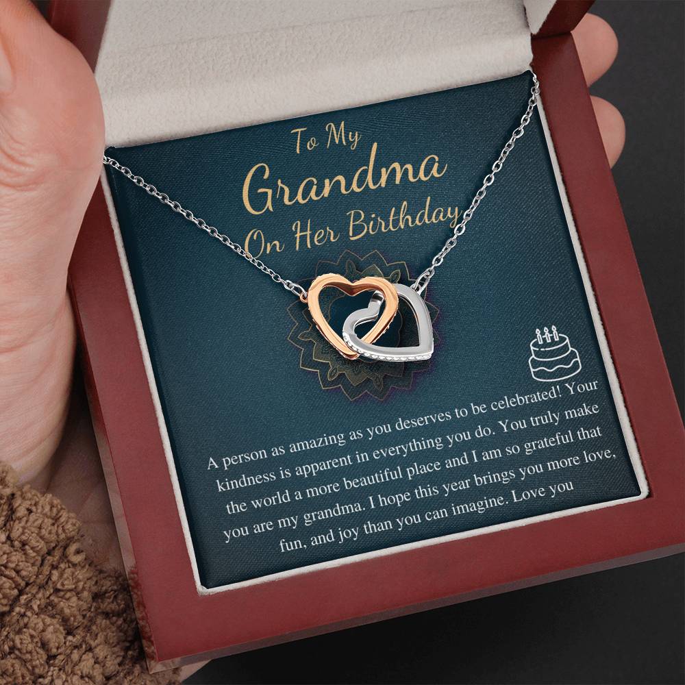 Birthday Gift for Grandmother, Happy Birthday Grandmother, Grandmother celebration Gift, Happy Birthday Grandmother Present,Link Heart #0641