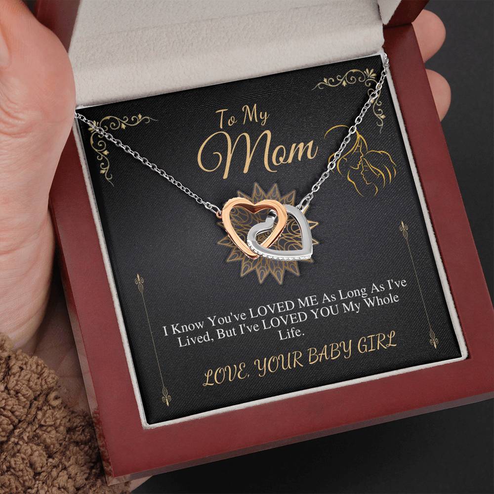 Christmas Gift For Mom, Mom Christmas Gift, Gift From Daughter, Mom Gift, Necklace For Mom,From Son,Mom Birthday Gift Interlock Hearts #0489