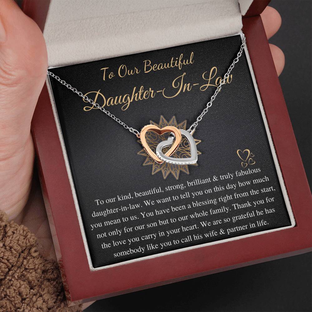 To Our Daughter-In-Law Gift On Wedding Day, Future Daughter In Law Wedding Gift, Bride Gift From Mother & Father In Law, Linked Heart #0815