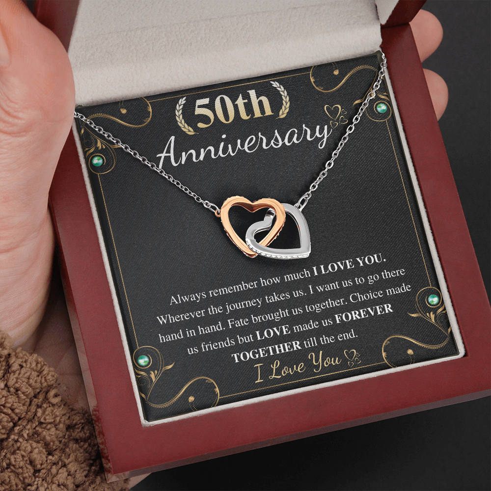 50th anniversary interlocking heart