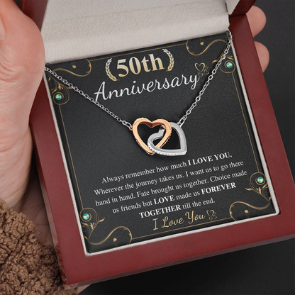 50th anniversary interlocking heart