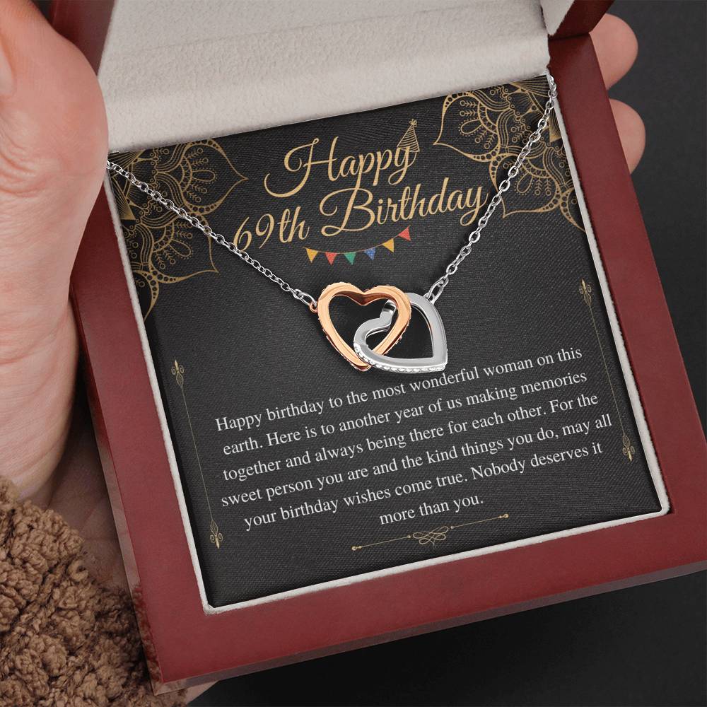 69th Birthday Gift For Her, Happy 69th Birthday Necklace With Message Card, Gift For 69th Birthday,69 Year Old Birthday Necklace Woman #0674