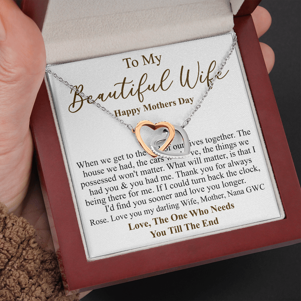 Personalized gift for Wife on Mother's Day To Beautiful Wife Necklace, Mother's Day Gift For Wife, Wife Appreciation Necklace, Gift for her rose