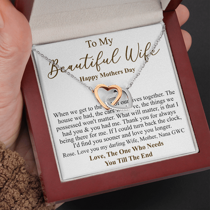 Personalized gift for Wife on Mother's Day To Beautiful Wife Necklace, Mother's Day Gift For Wife, Wife Appreciation Necklace, Gift for her rose