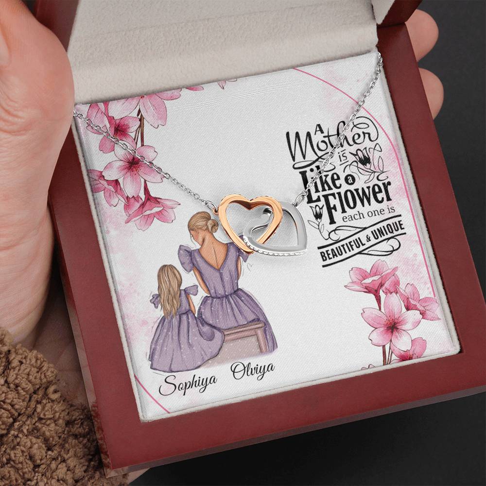 To My Beautiful Mom, Mother Gift Jewelry, Gift For Mother From Daughter, Necklace Gift For Mom, Gift Thank You Mom, Interlock Heart #0516