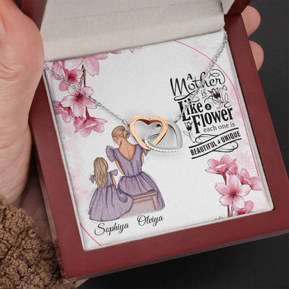 To My Beautiful Mom, Mother Gift Jewelry, Gift For Mother From Daughter, Necklace Gift For Mom, Gift Thank You Mom, Interlock Heart #0516
