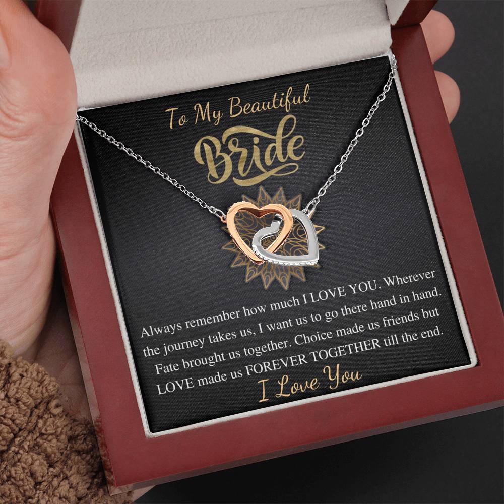 To My Bride Gift From Groom, Wedding Day Gift For Bride From Groom, Groom To Future Wife Gift Wedding Day,From Groom To Bride Necklace #0704