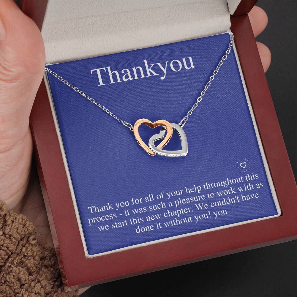 Thank you necklace for her, Thank you gift for mentor teacher nurse care taker with message card, Appreciation Necklace,Christmas Gift #0701