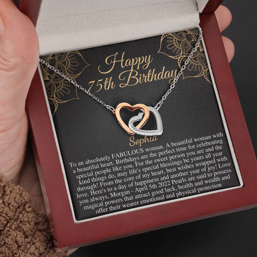 75th Birthday Gift for Women, 75 year old birthday gift,75th birthday necklace,gift for 75 year old woman,Mom Friend Aunt Grandma Wife #0663
