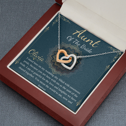 Aunt Gift, Aunt Gift From Bride, Aunt Necklace Gift - Keepsake Gift - Only an aunt can give hugs like a mother keep secrets like a sister..