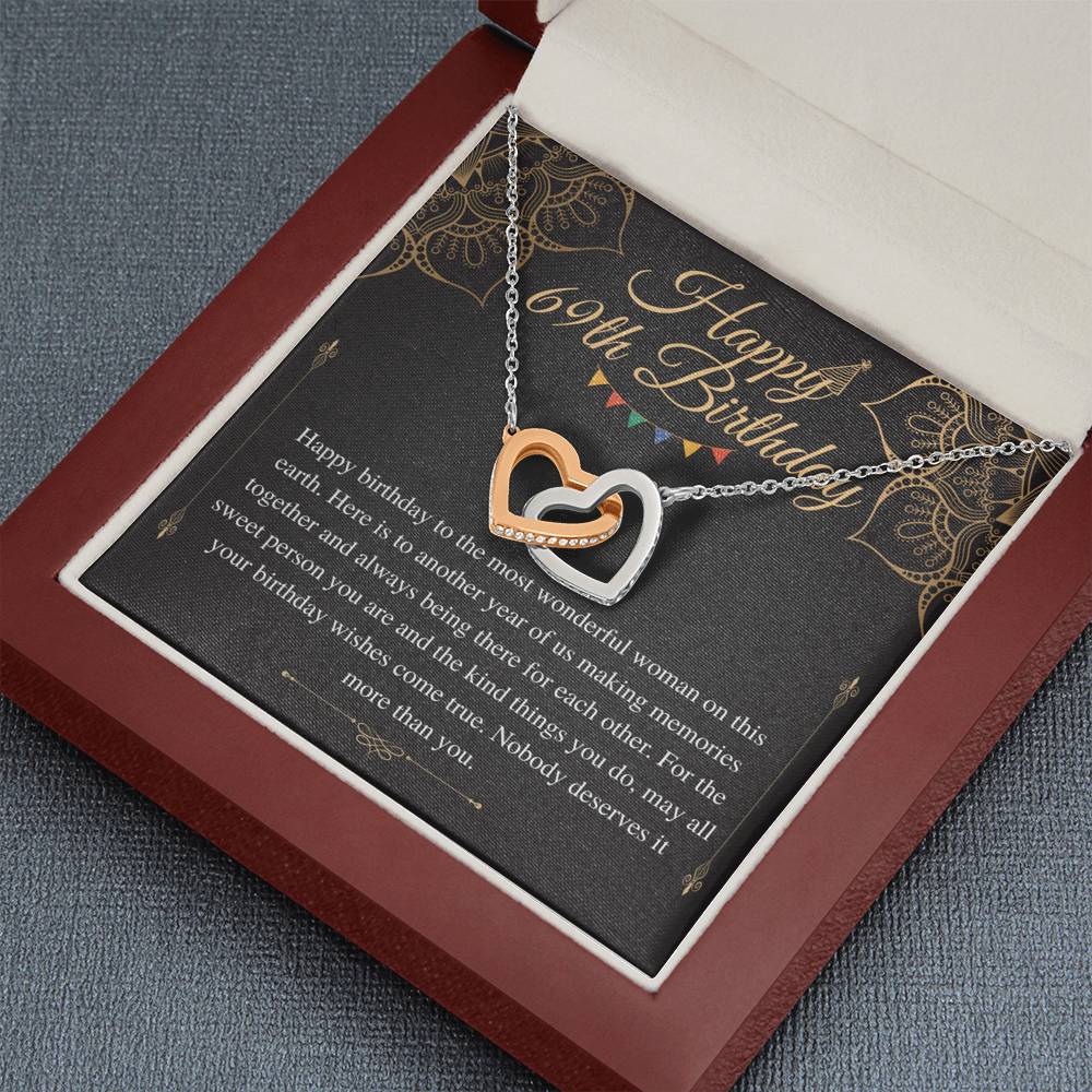 69th Birthday Gift For Her, Happy 69th Birthday Necklace With Message Card, Gift For 69th Birthday,69 Year Old Birthday Necklace Woman #0674